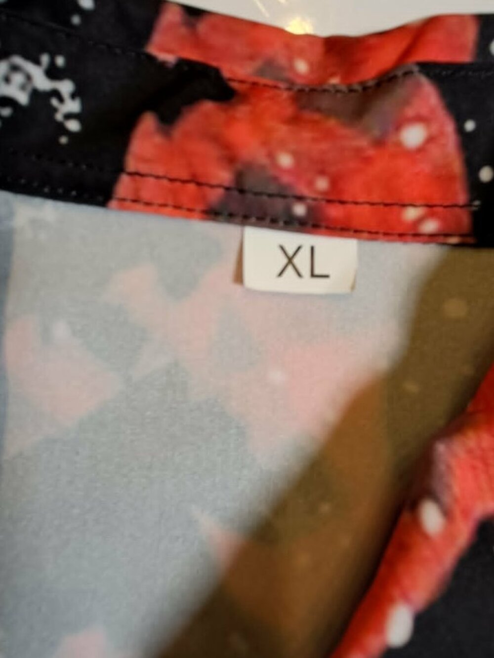 Black Christmas Tree Print Button Up Shirt XL - Picture 5 of 8